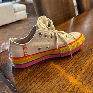 Limited Edition Converse Chuck Taylor Lift Ox Rainbow Platform Shoes, new no tgs